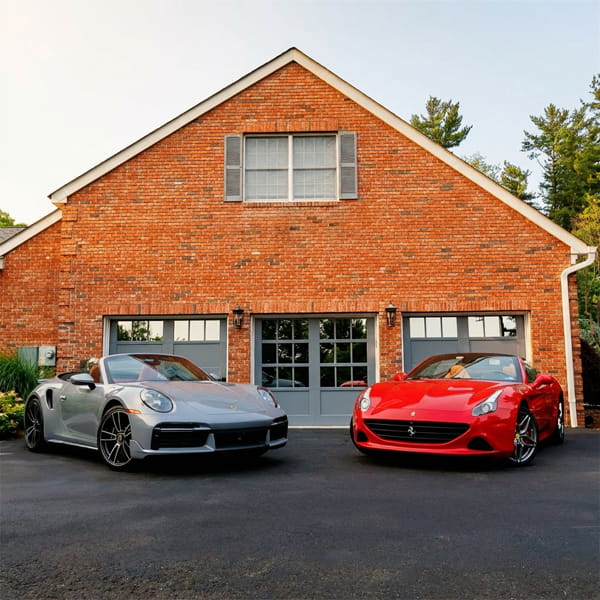Professional residential garage door installation experts at work